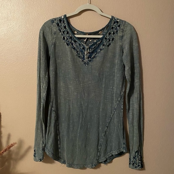 Free People Olive Green Top Size Small - Picture 4 of 14
